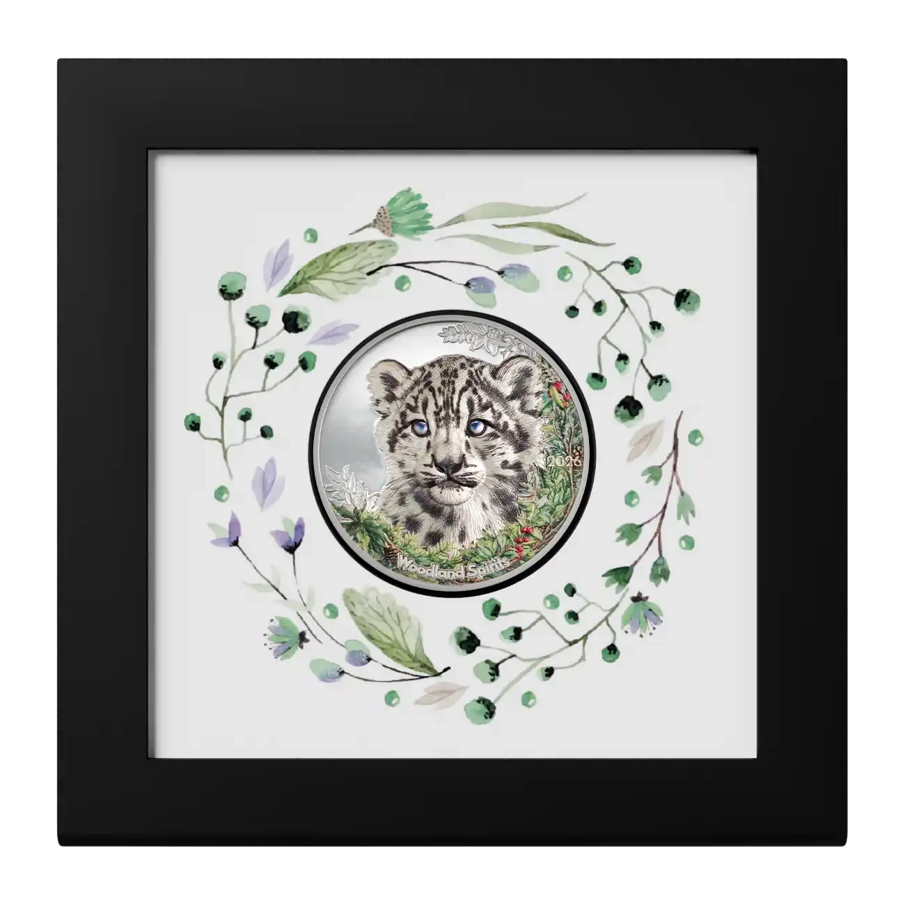 2026 500 Togrog Woodland Spirits: Snow Leopard - Pure Silver Coin