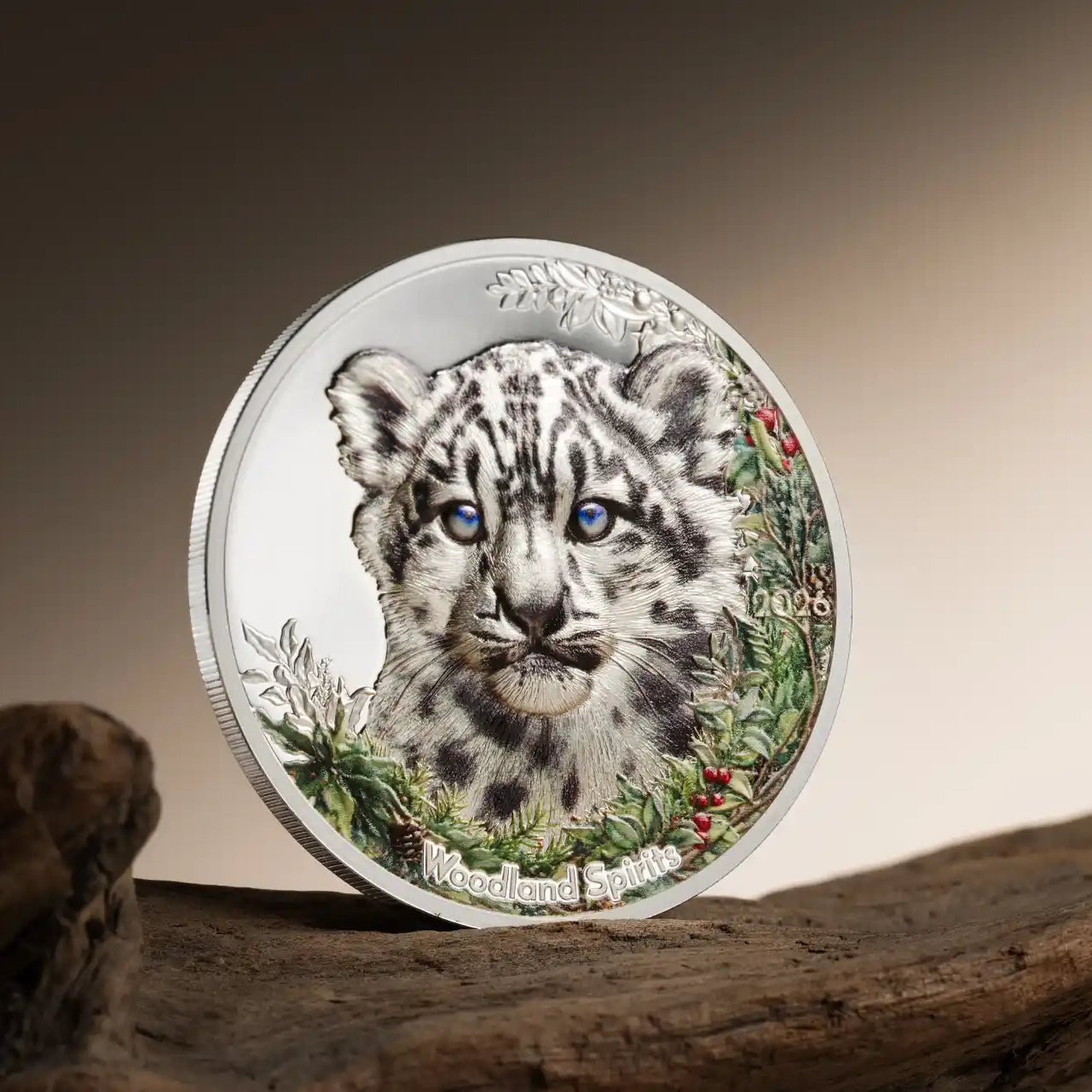 2026 500 Togrog Woodland Spirits: Snow Leopard - Pure Silver Coin