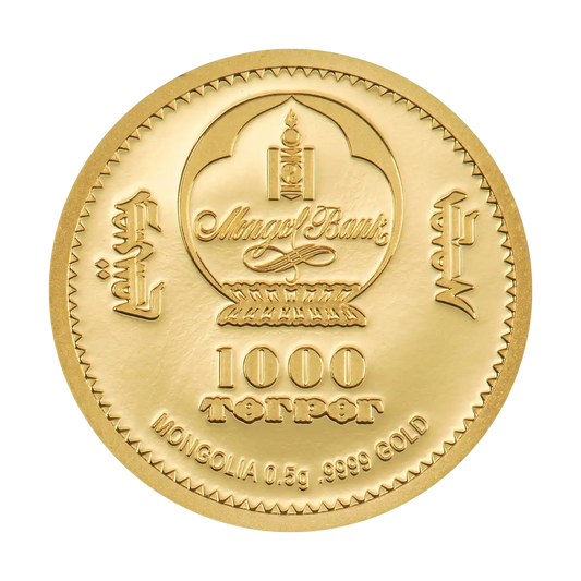 2027 1000 Togrog Fluffy Sheep - Pure Gold Coin