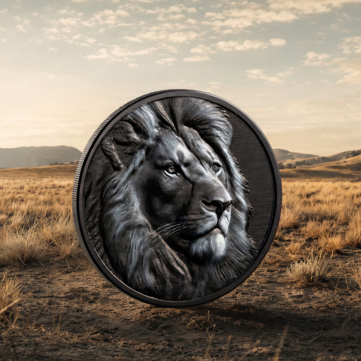 2026 $5 Black and White: Lion - Pure Silver Coin