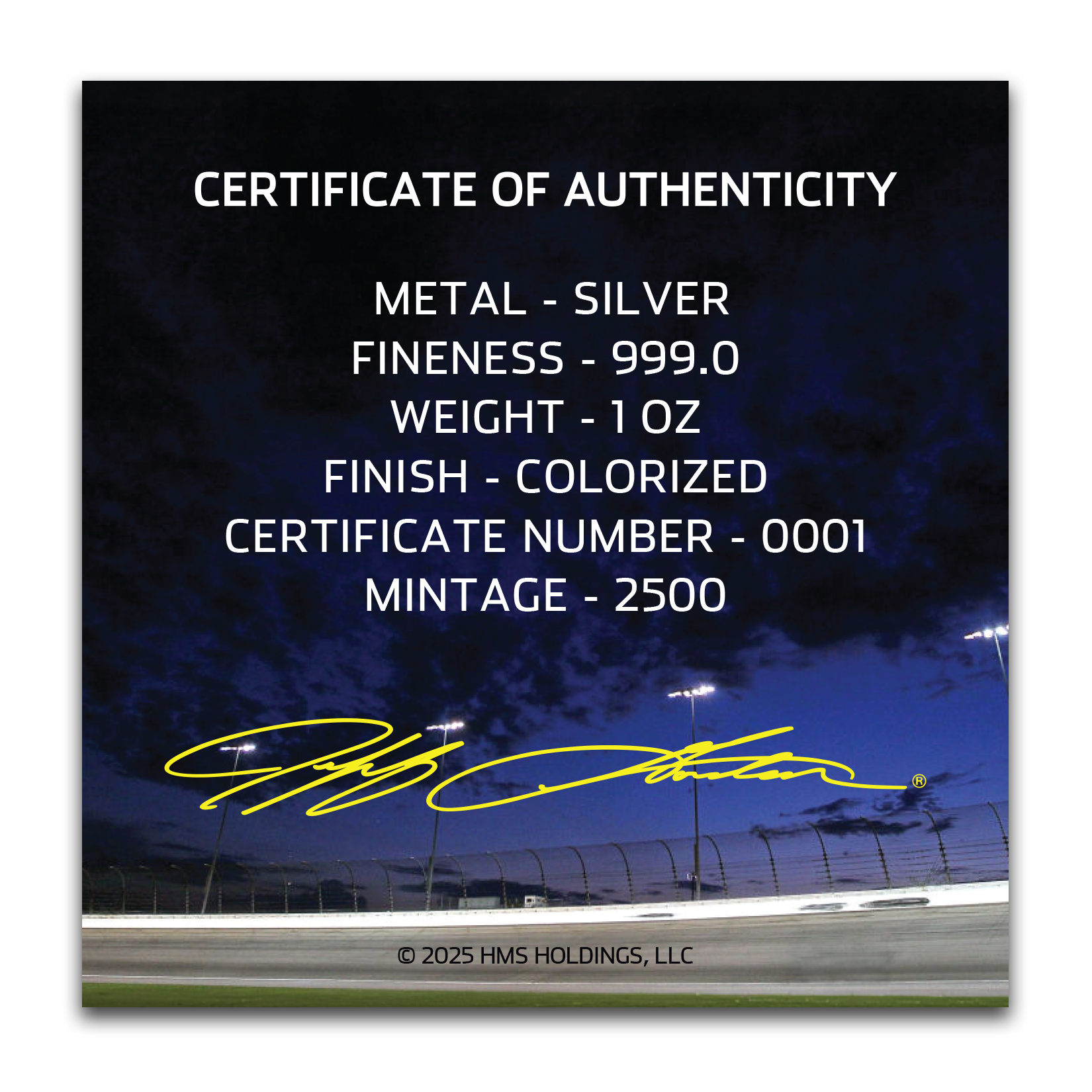 NASCAR Jeff Gordon - Pure Silver Round with Colour