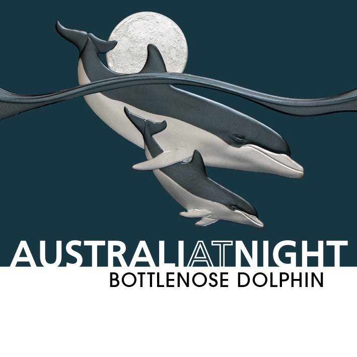 2025 $1 Australia at Night: Bottlenose Dolphins - Pure Silver Coin