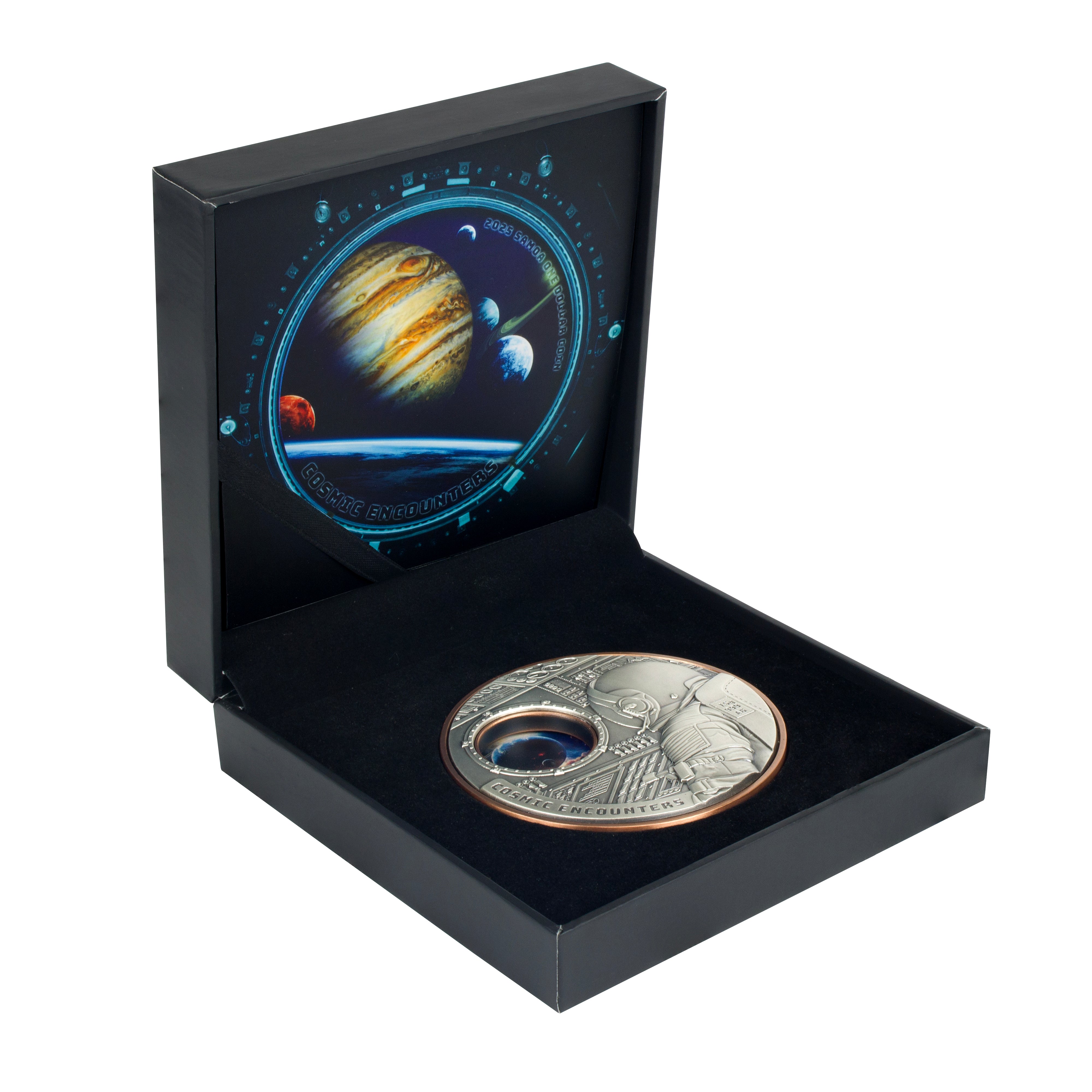 2025 $1 Cosmic Encounters - Pure Silver and Copper Bi-Metal Coin