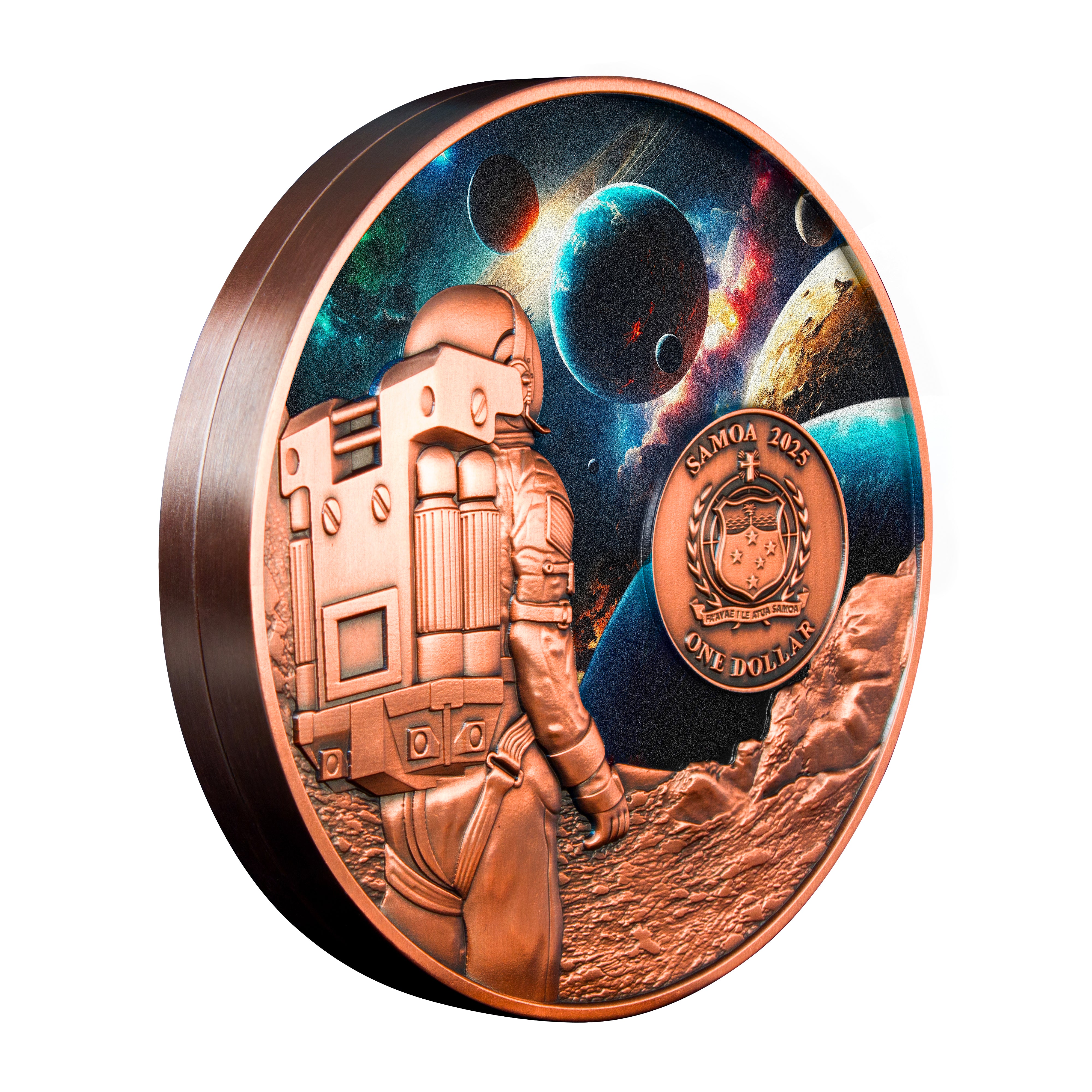 2025 $1 Cosmic Encounters - Pure Silver and Copper Bi-Metal Coin