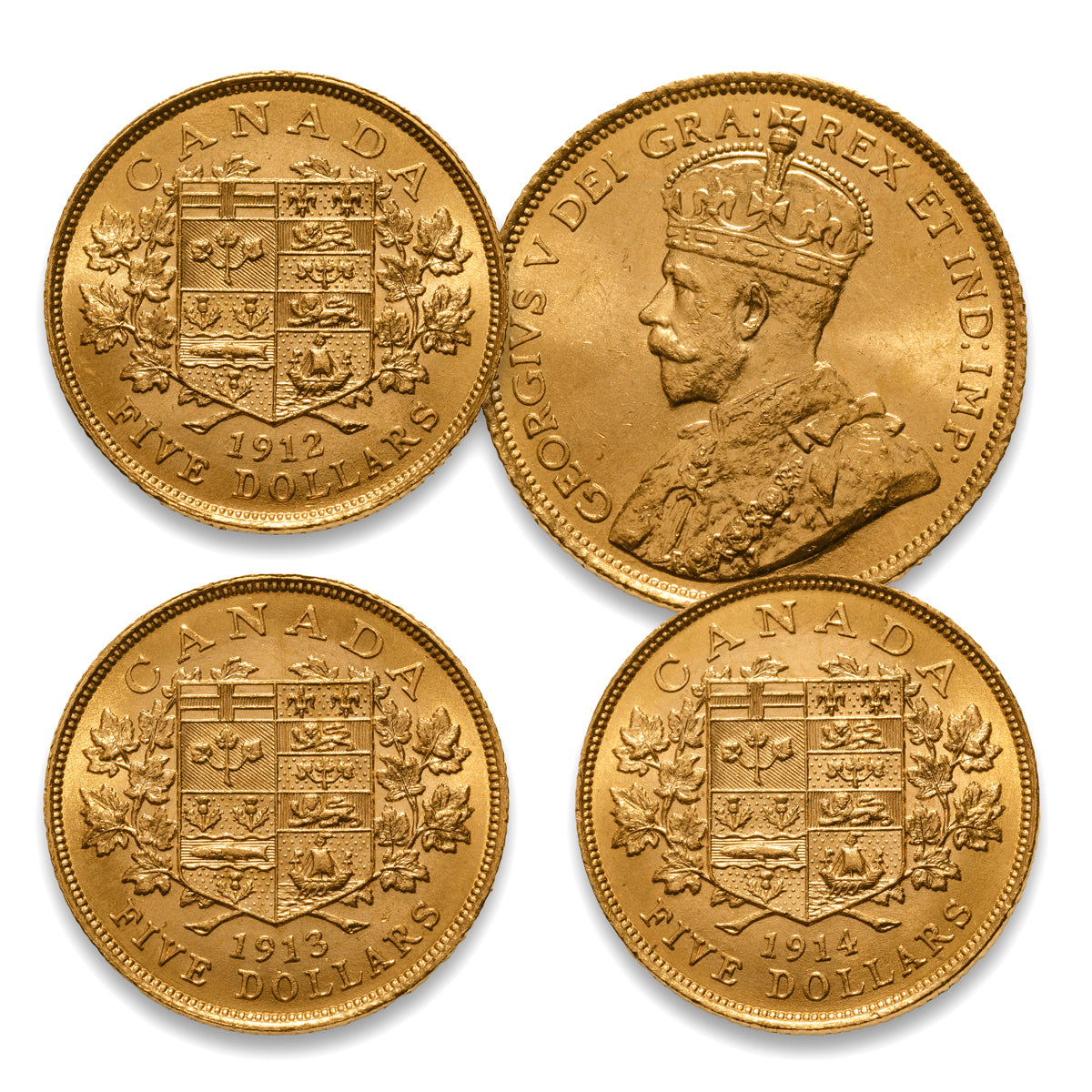 Canada $5 George V Gold Coins (Various Years)