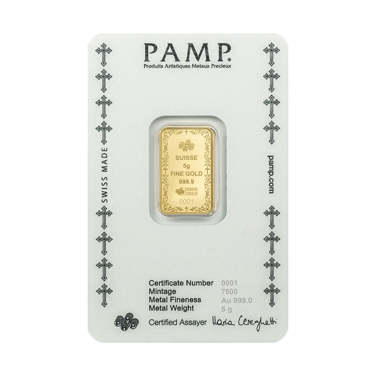 Cross of Christianity - 5g Pure Gold Bar