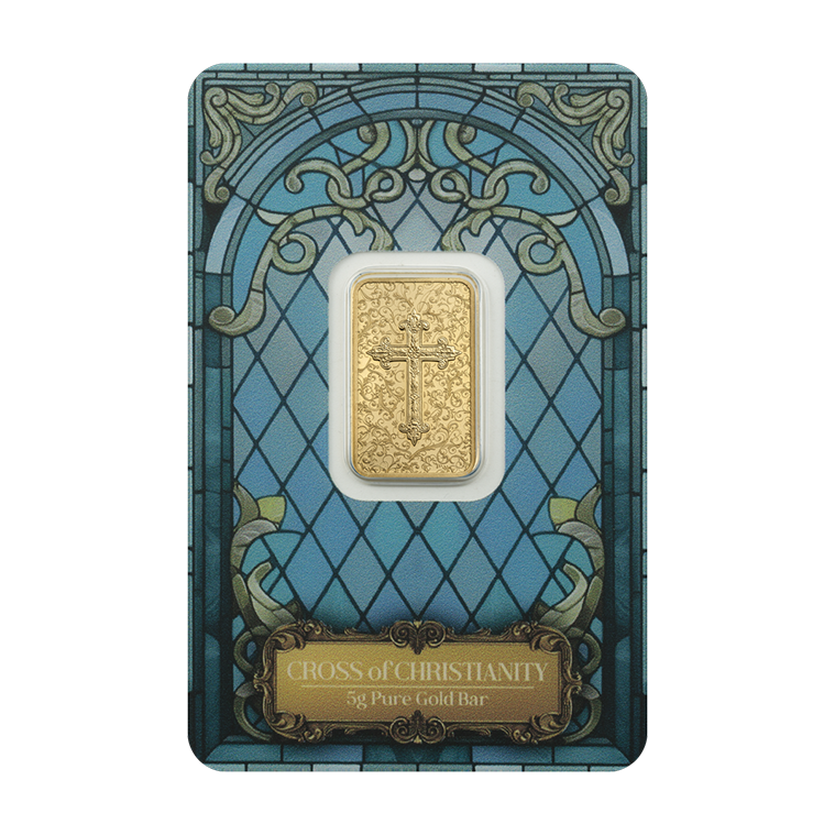 Cross of Christianity - 5g Pure Gold Bar