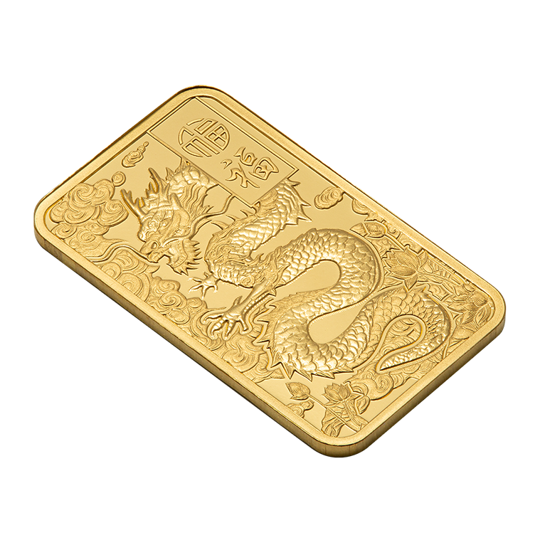 Good Luck: Yellow Dragon - 5g Pure Gold Bar