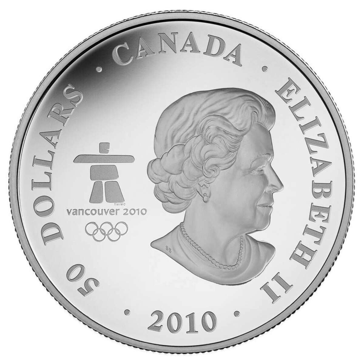 2010 $50 Vancouver Olympic Winter Games: Look of the Games - 5 oz. Pure Silver Coin