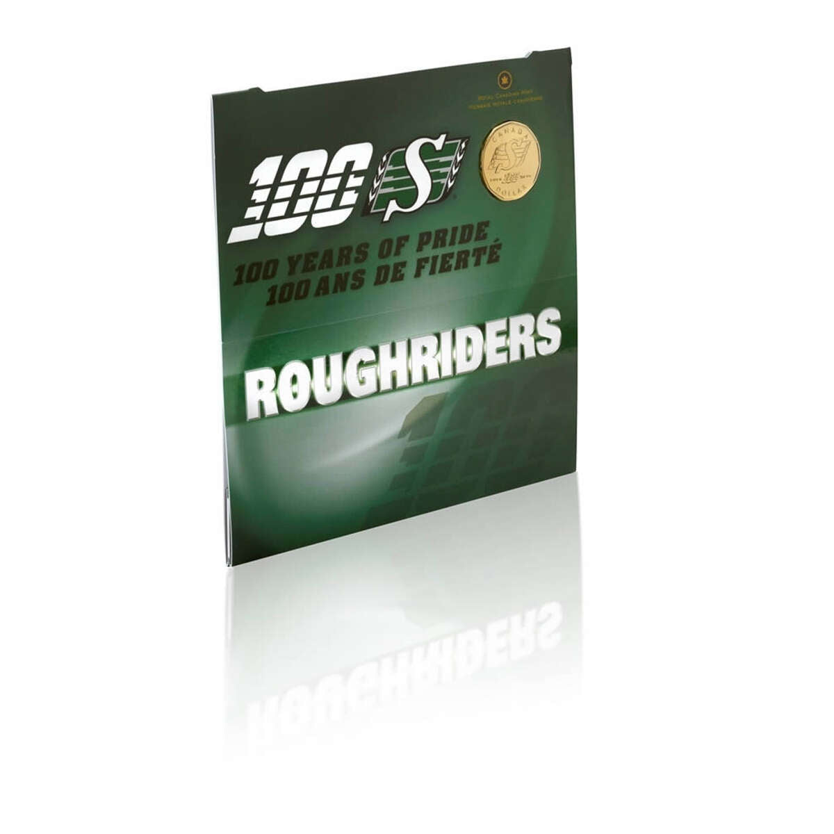 2010 $1 Saskatchewan Roughriders Centennial Gold-Plated Uncirculated C