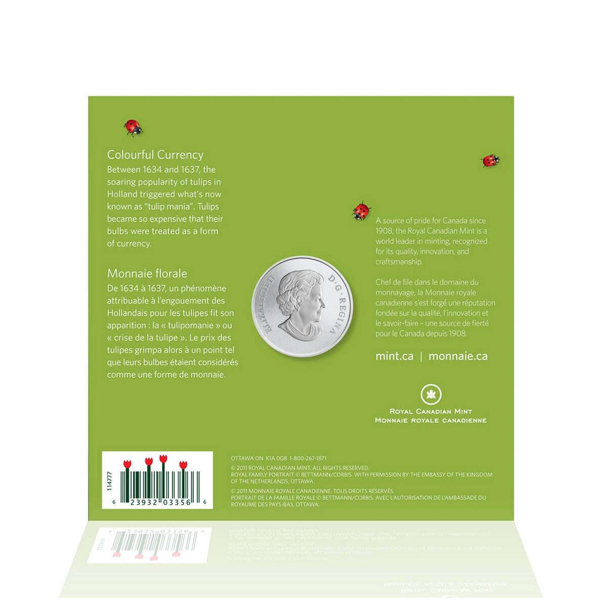 2011 25c Tulip with Ladybug - Coloured Coin