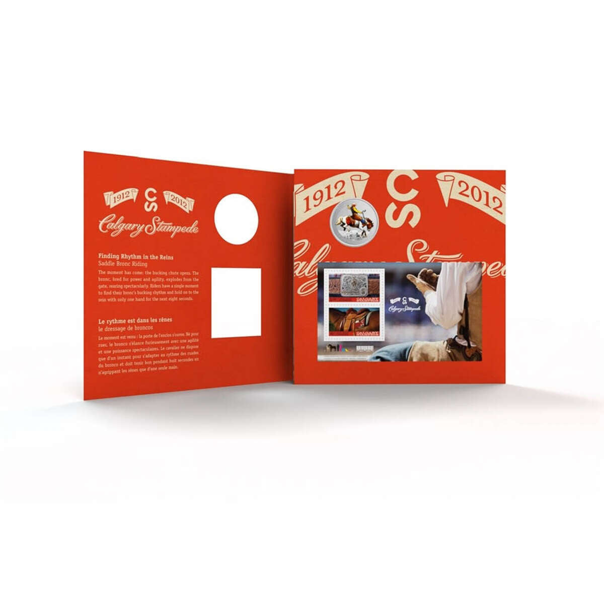 2012 25c 100 Years of the Calgary Stampede - Coloured Coin and Stamp Set