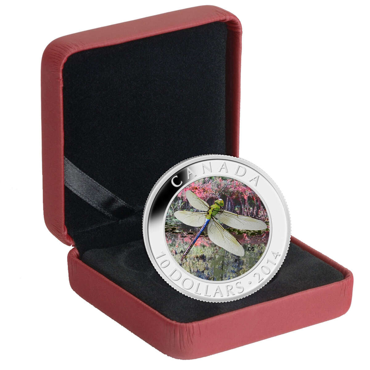 2014 $10 Green Darner Dragonfly - Pure Silver Coin