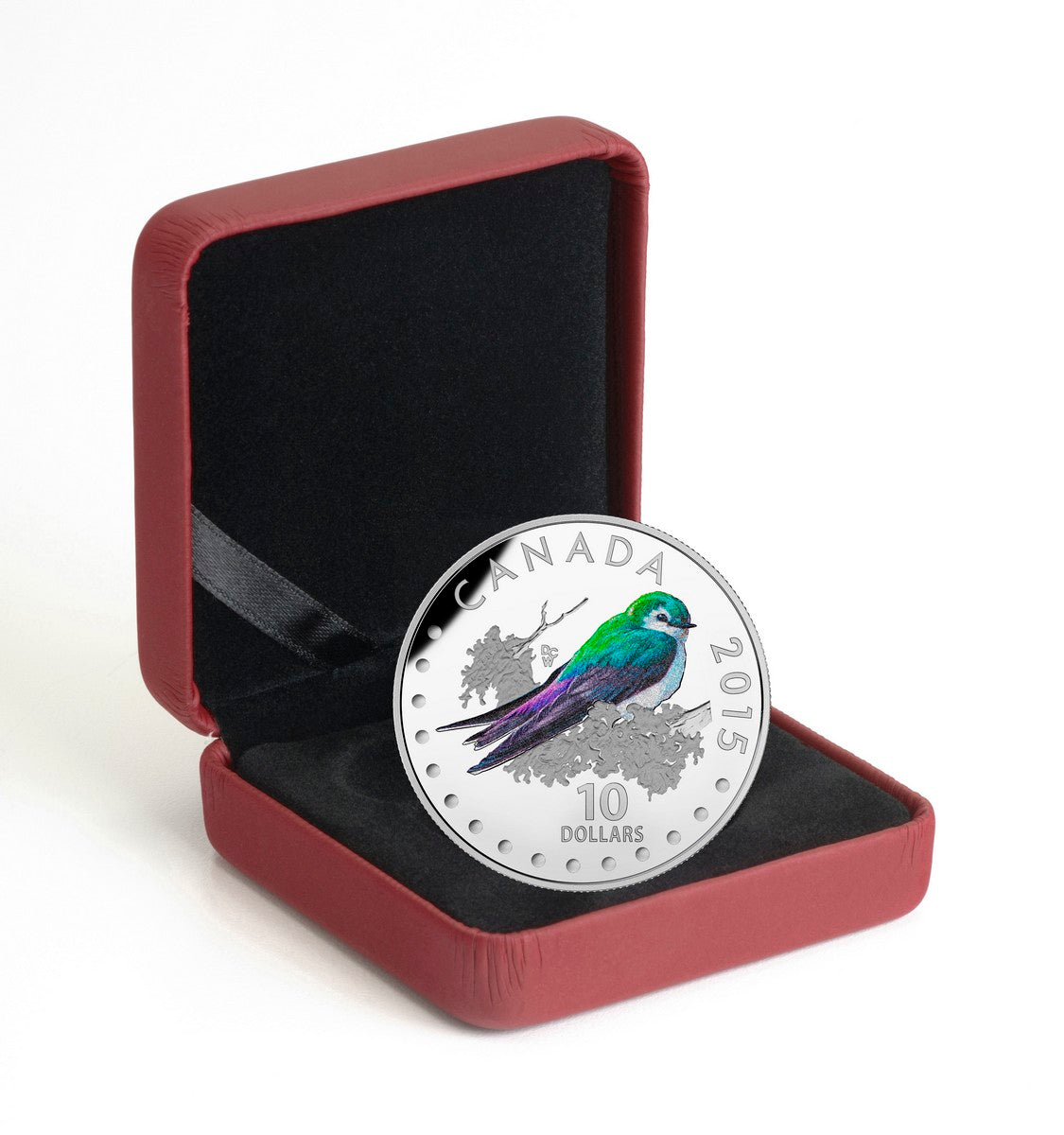 2015 $10 Colourful Songbirds of Canada: Violet-Green Swallow - Pure Silver Coin