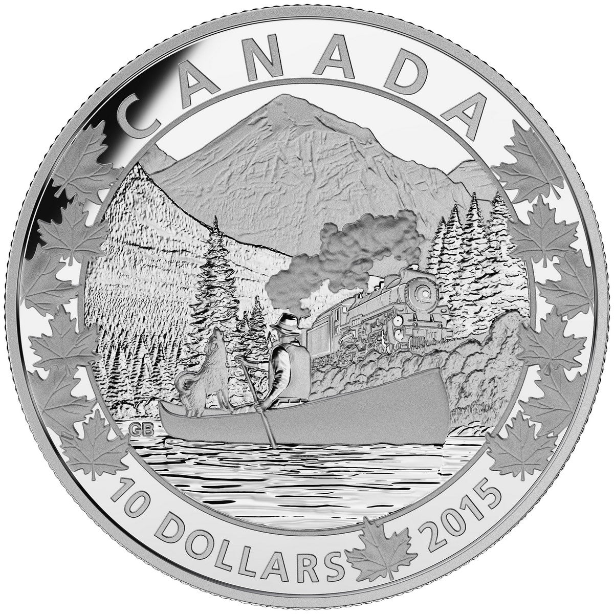 2015 $10 Canoe Across Canada: Magnificent Mountains - Pure Silver Coin