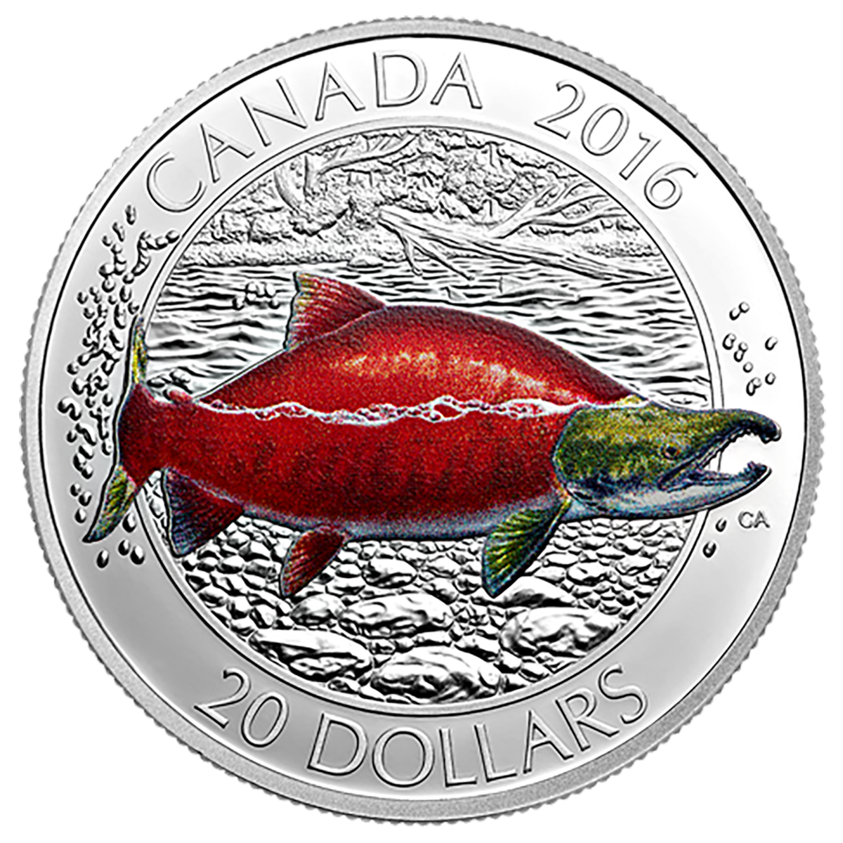 2016 $20 Canadian Salmonids: Sockeye Salmon - Pure Silver Coin