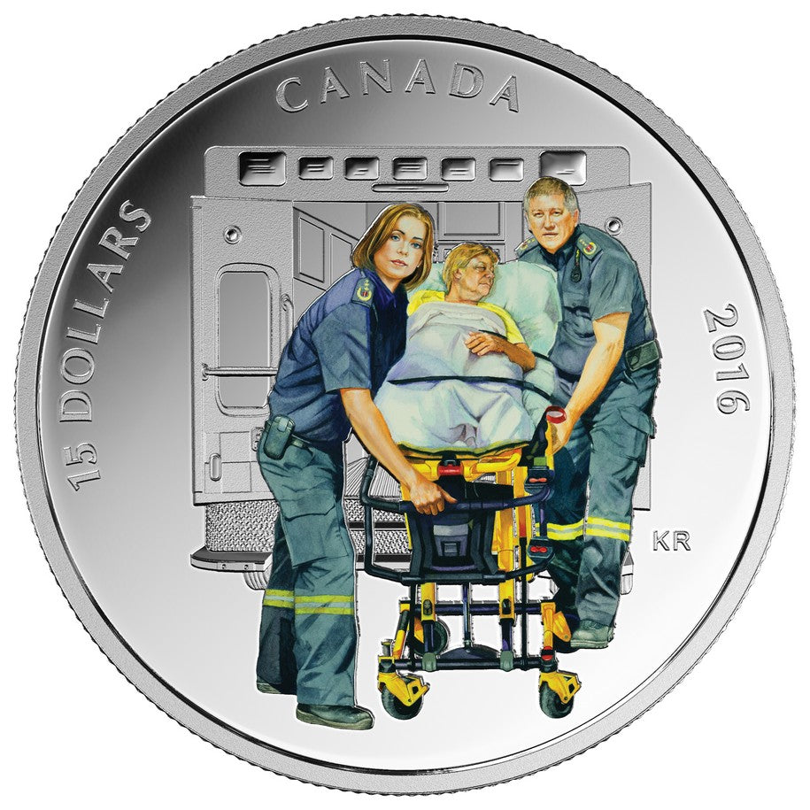 2016 $15 National Heroes: Paramedics - Pure Silver Coin