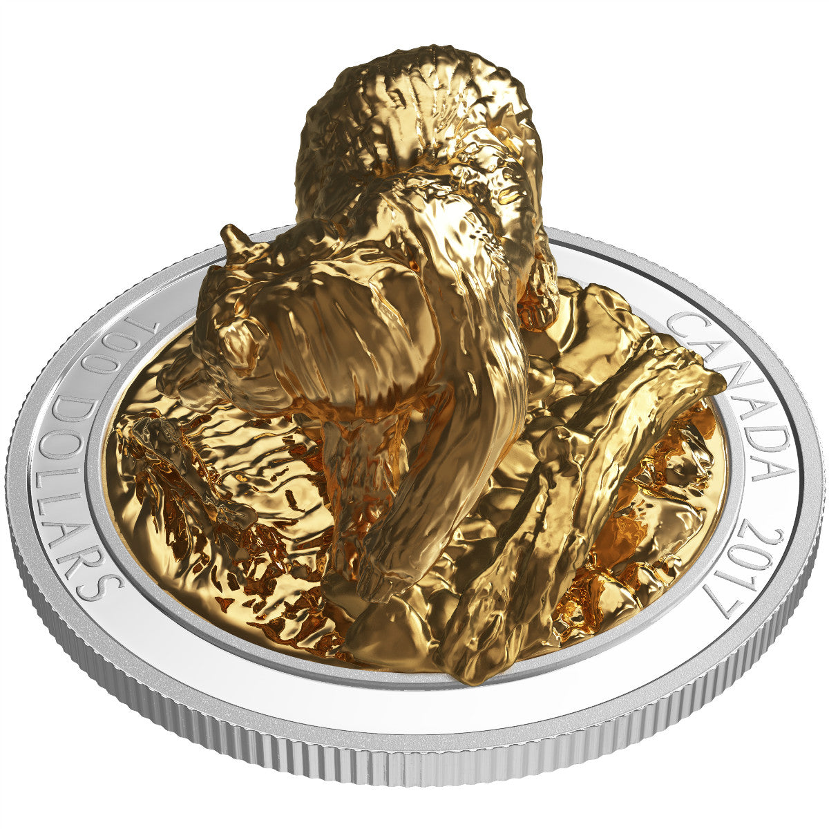 2017 $100 Sculpture of Majestic Canadian Animals: Grizzly Bear - Pure Silver Coin