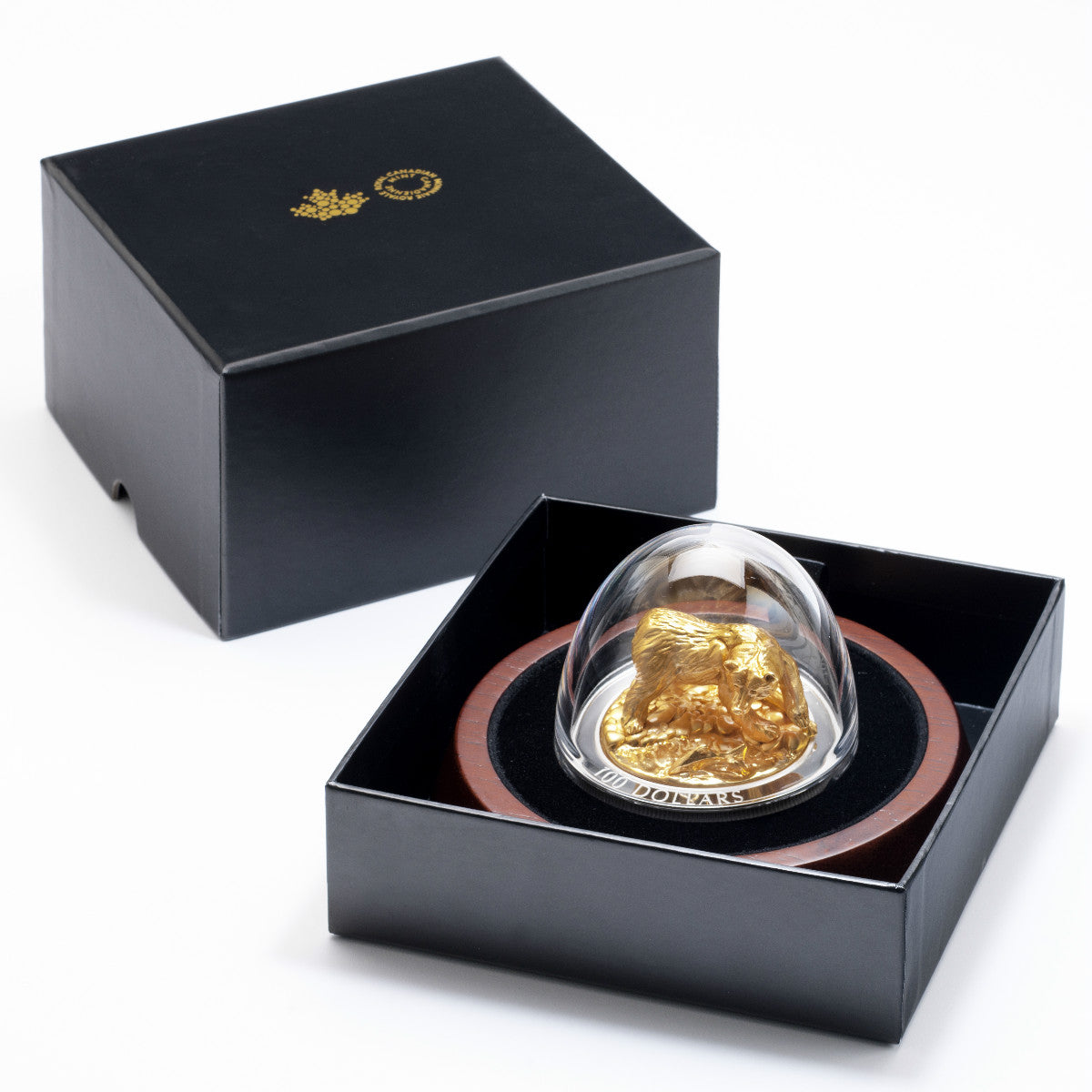 2017 $100 Sculpture of Majestic Canadian Animals: Grizzly Bear - Pure Silver Coin