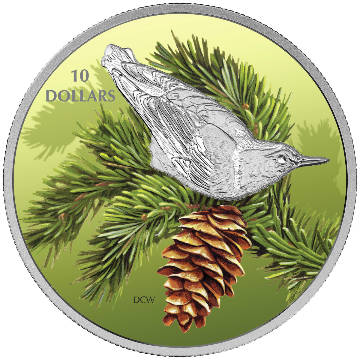 2017 $10 Birds Among Nature's Colours: Nuthatch - Pure Silver Coin