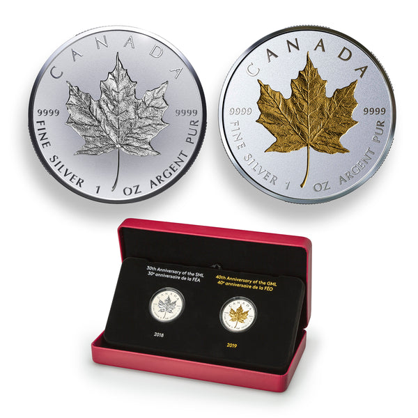 2019 $20 Anniversary of the Maple Leaf - 2 Coin Fine Silver Set