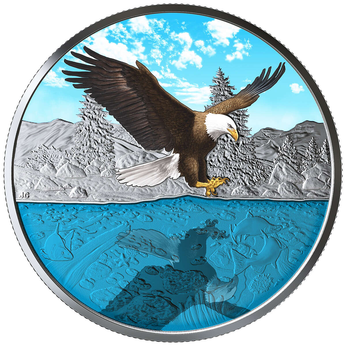 2019 $20 Reflections: Bald Eagle - Pure Silver Coin