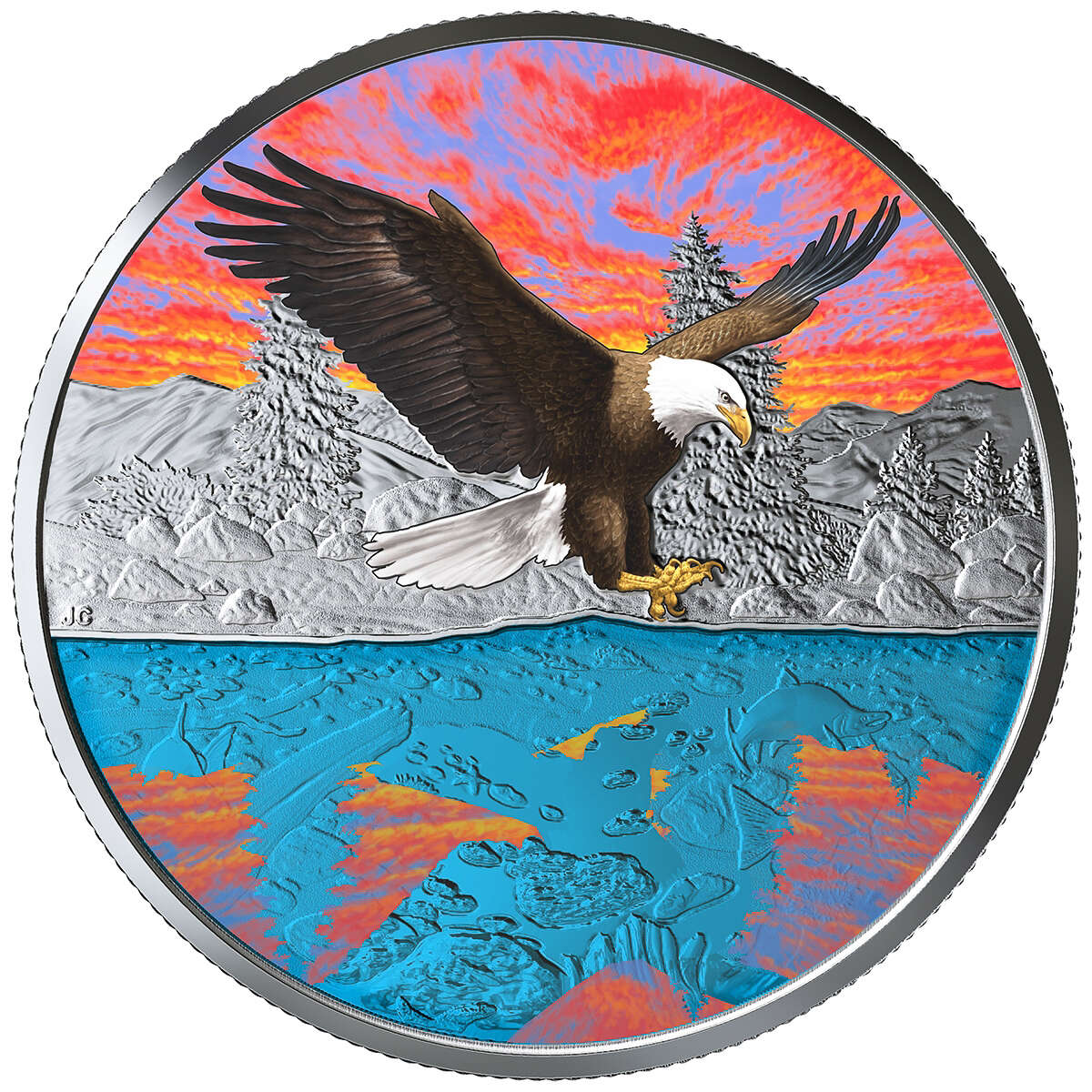 2019 $20 Reflections: Bald Eagle - Pure Silver Coin