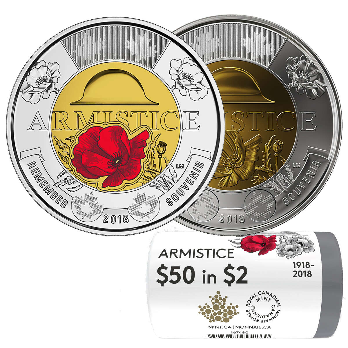 2018 $2 Armistice Special Wrap Roll