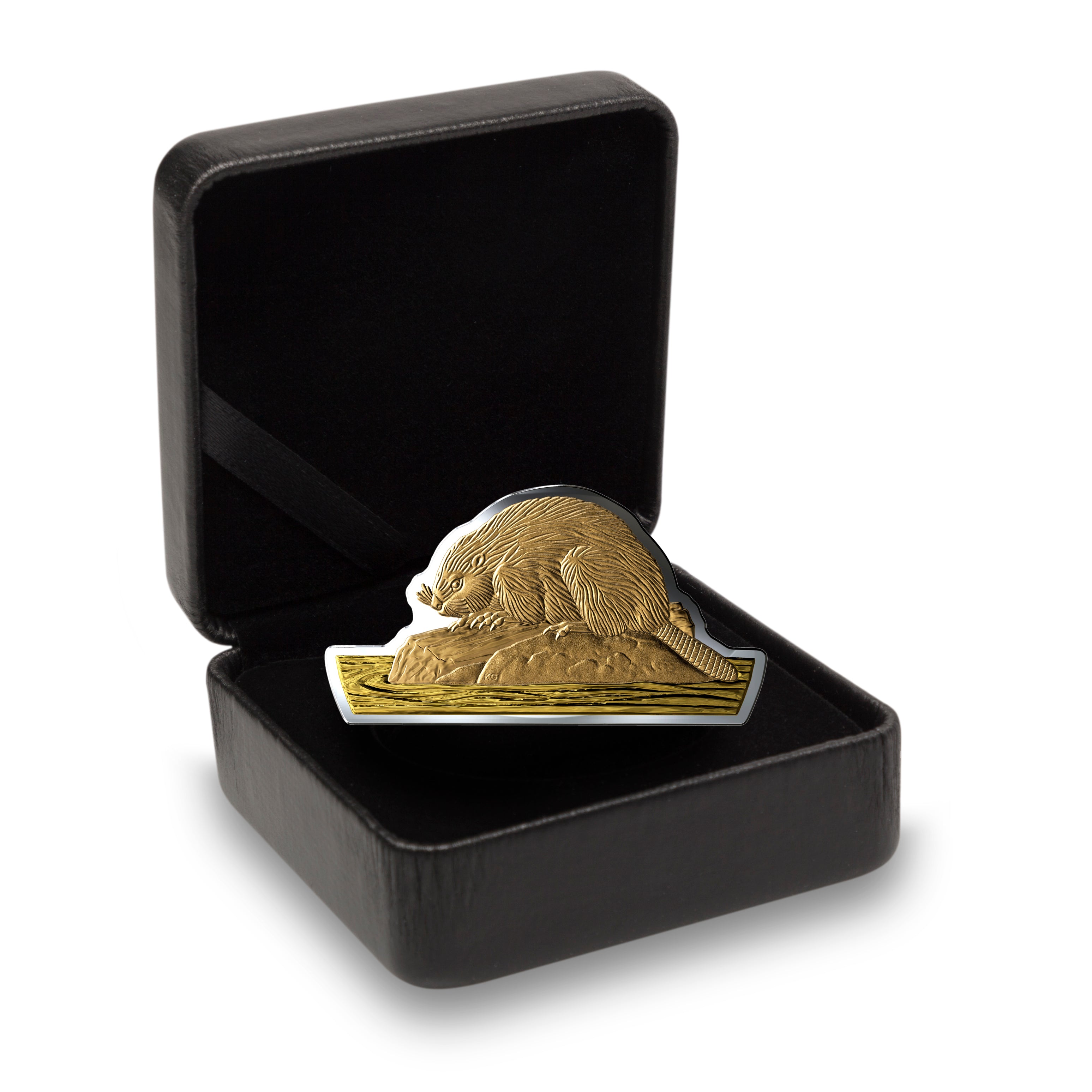 2020 $50 Real Shapes Coins: Beaver - Pure Silver Coin