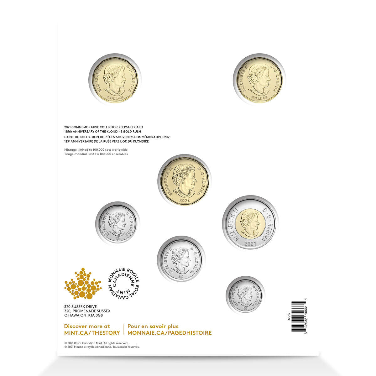 2021 125th Anniversary of the Klondike Gold Rush Commemorative Keepsake Card