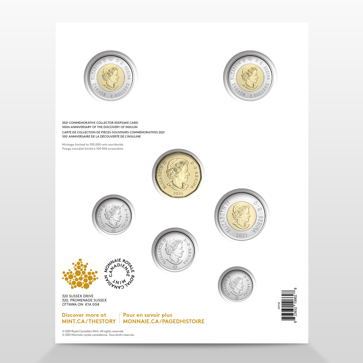 2021 100th Anniversary of the Discovery of Insulin Commemorative Collector Keepsake Card