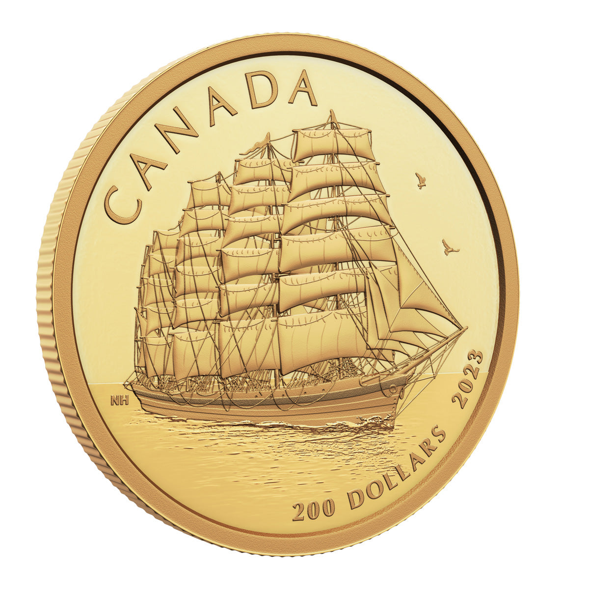 2023 $200 Tall Ships: Full-Rigged Ship - Pure Gold Coin