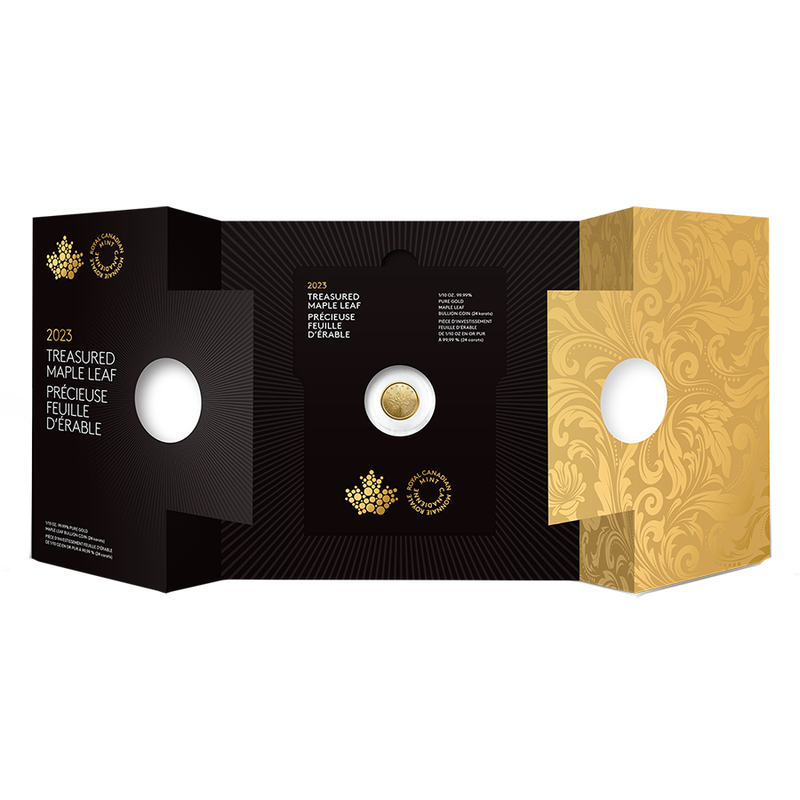 2023 $5 Treasured Gold Maple Leaf - Pure Gold Premium Bullion Coin