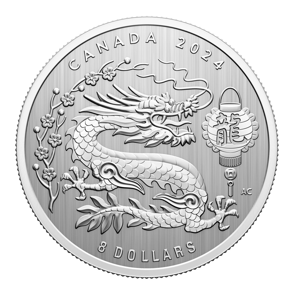 2024 $8 Lunar Year of the Dragon - Pure Silver Coin