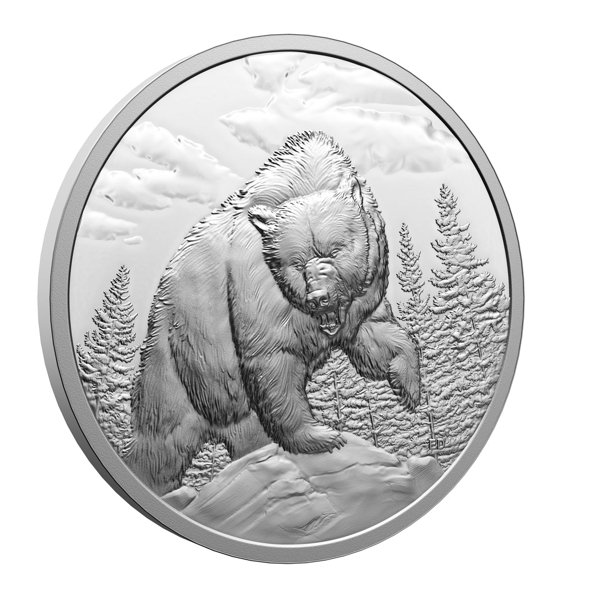 2023 $20 Great Hunters: Grizzly Bear - Ultra-High Relief Pure Silver Coin