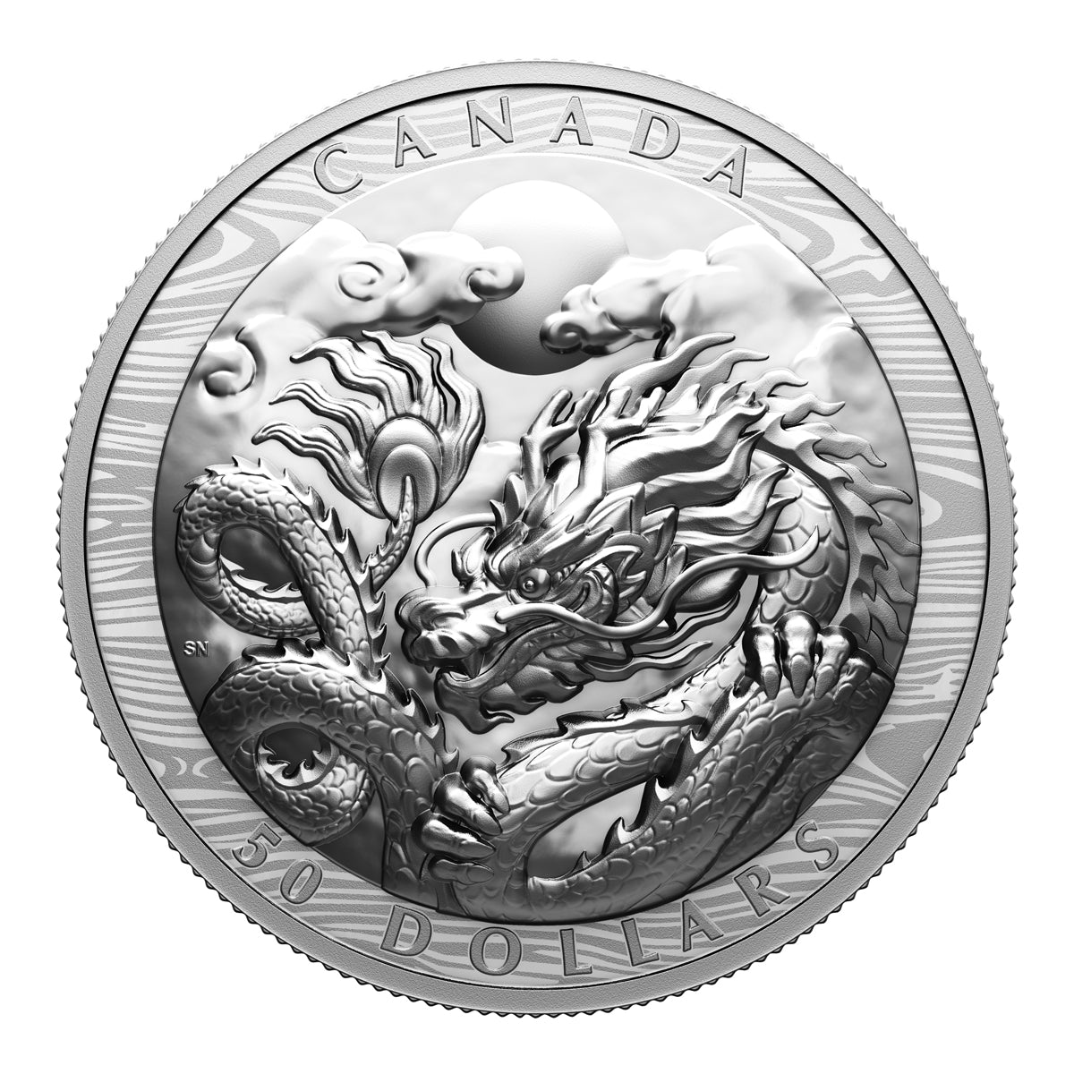 2024 $50 Year of the Dragon - Pure Silver Coin