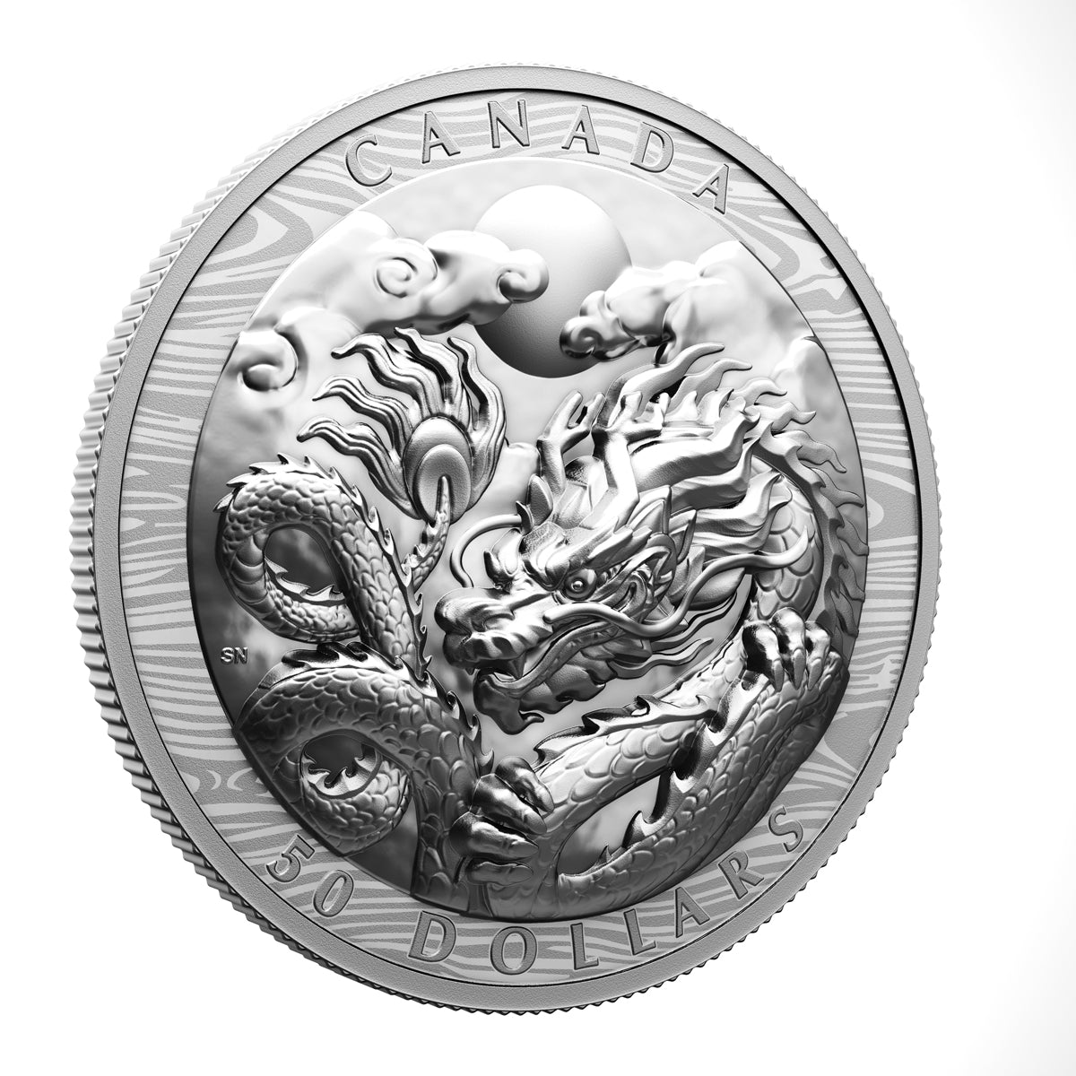 2024 $50 Year of the Dragon - Pure Silver Coin