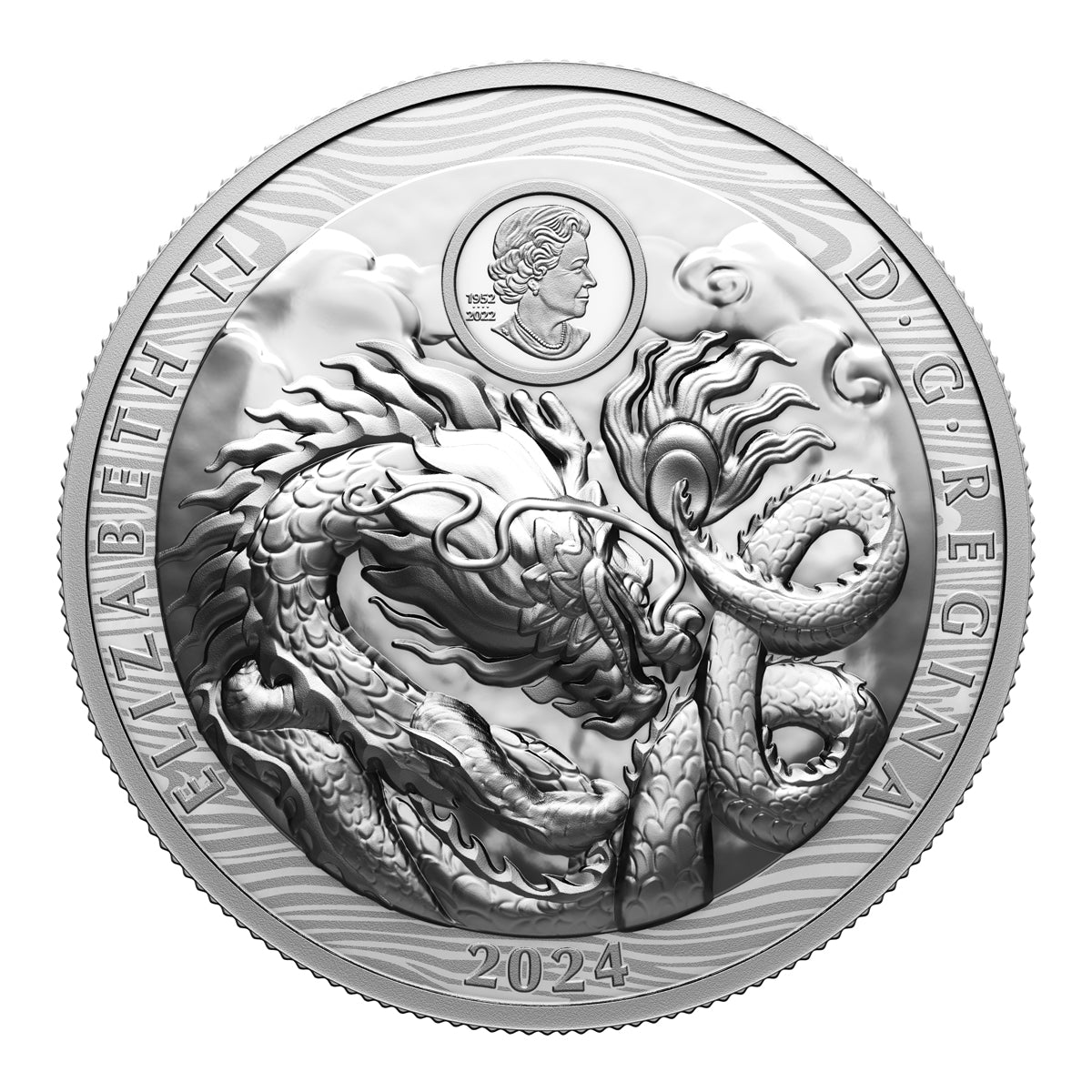 2024 $50 Year of the Dragon - Pure Silver Coin