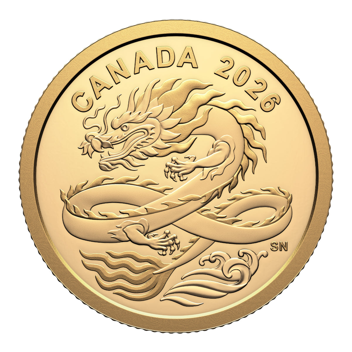 2026 $8 Lucky Dragon - Pure Gold Coin