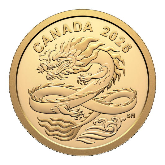 2026 $8 Lucky Dragon - Pure Gold Coin