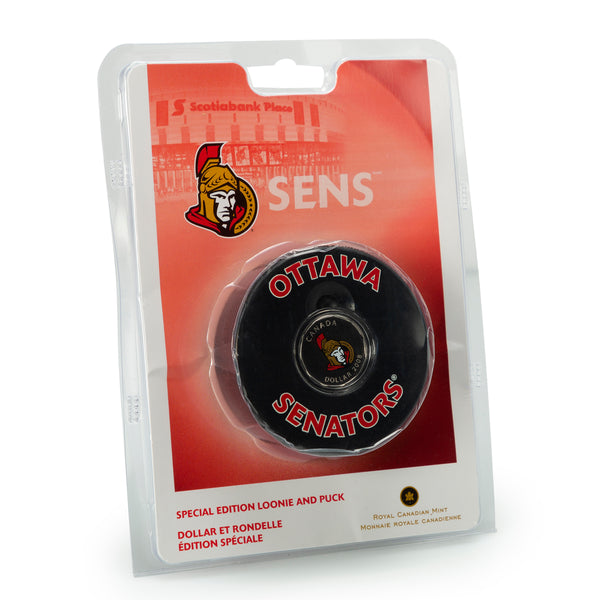 2008 $1 Ottawa Senators: NHL Coloured Coin and Puck