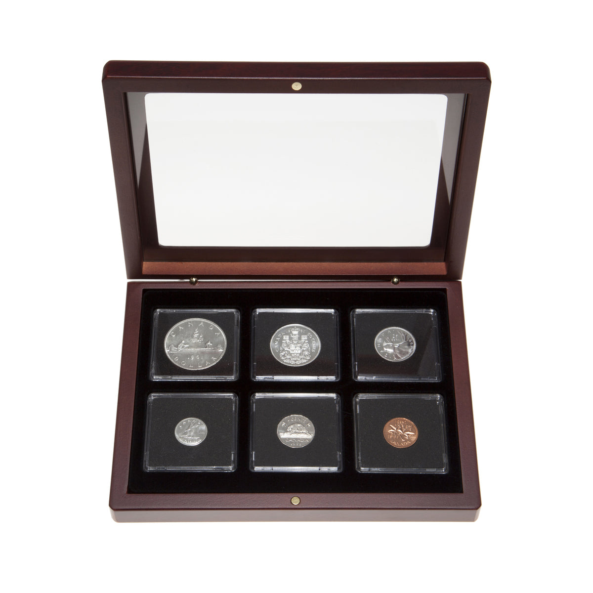 1961 Uncirculated Coin Set in Custom Mahogany Display Case
