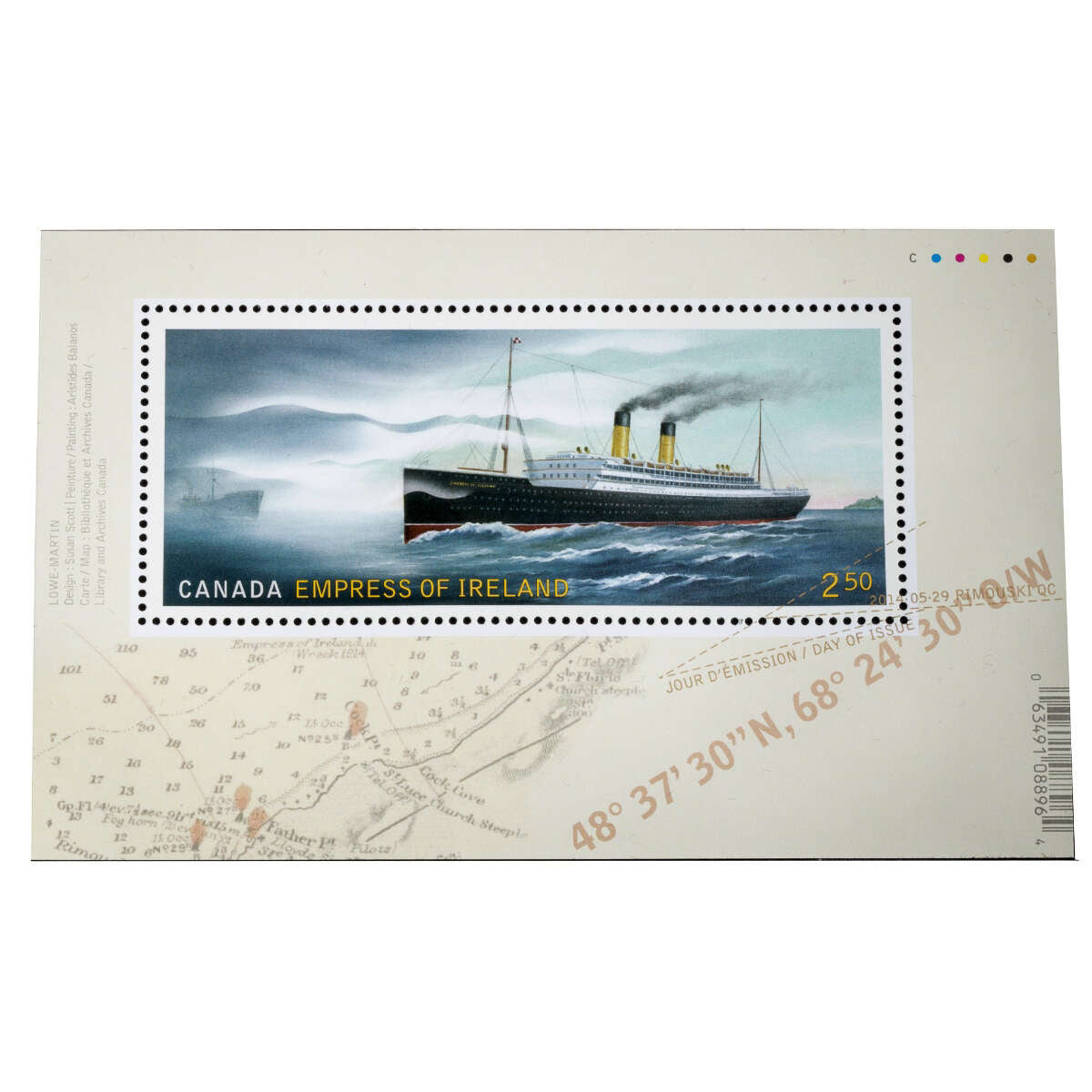 2014 50c Empress of Ireland Coin, Full-Colour Book, Stamp and Postcard Commemorative Set
