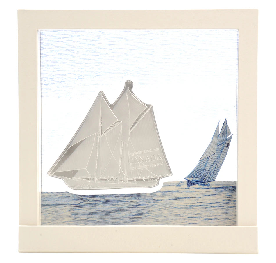 Real Shape Iconic Canada: Bluenose Schooner - Pure Silver Piece