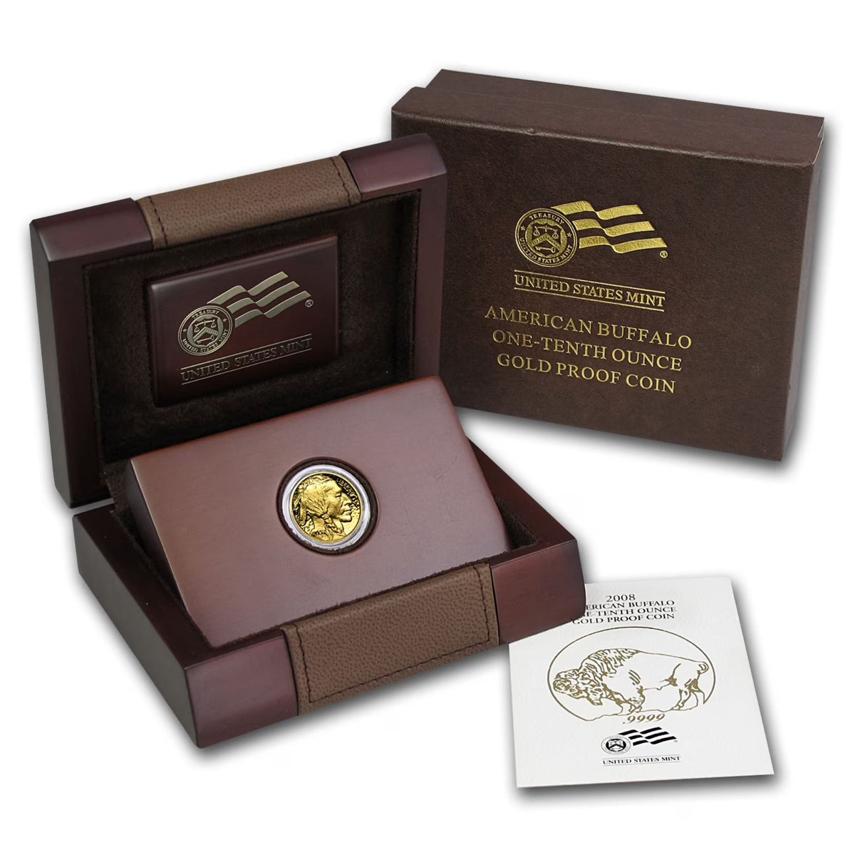 US 2008W $5 American Buffalo 1/10 oz - Pure Gold Coin