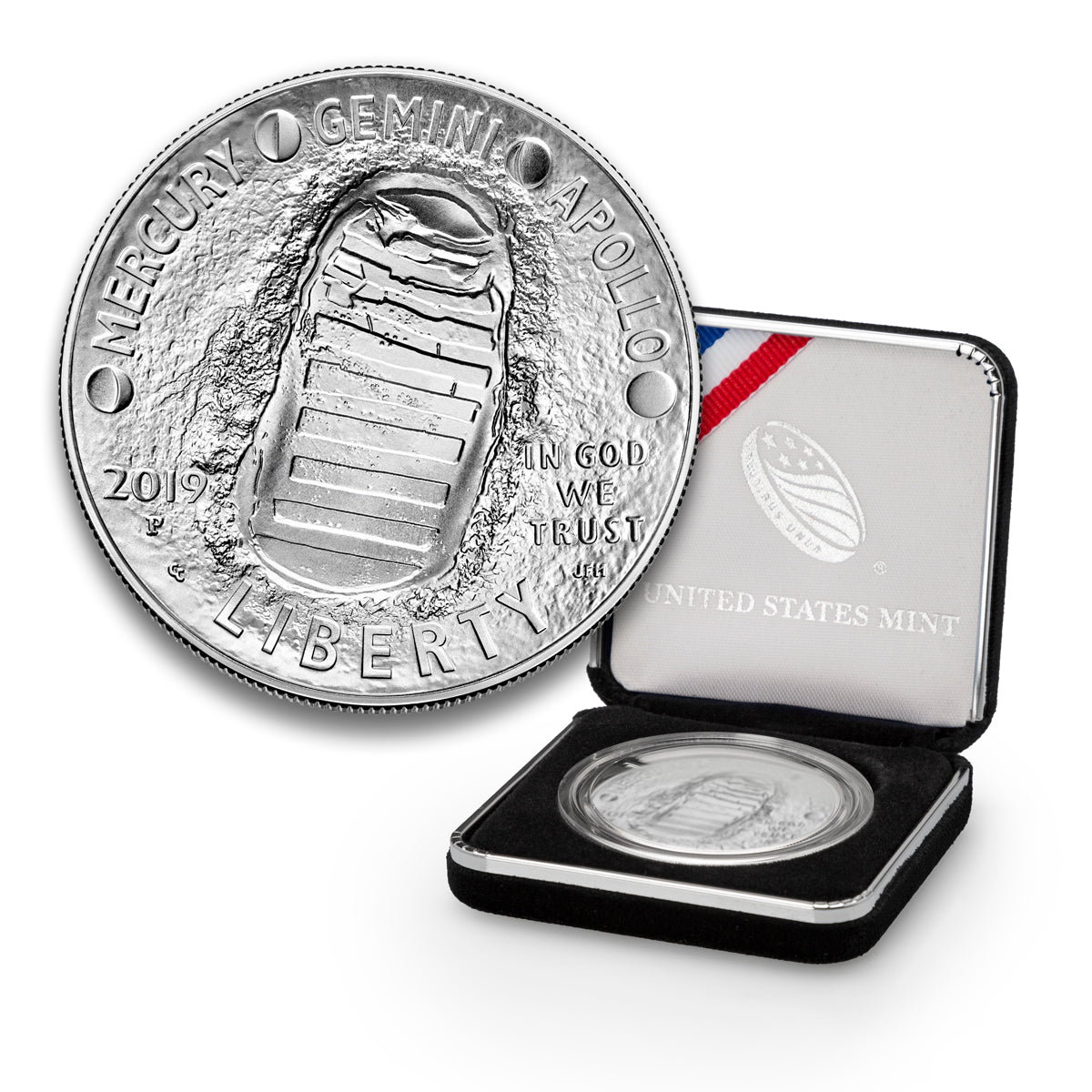 2019 $1 Apollo 11: 50th Anniversary - Pure Silver Commemorative Coin