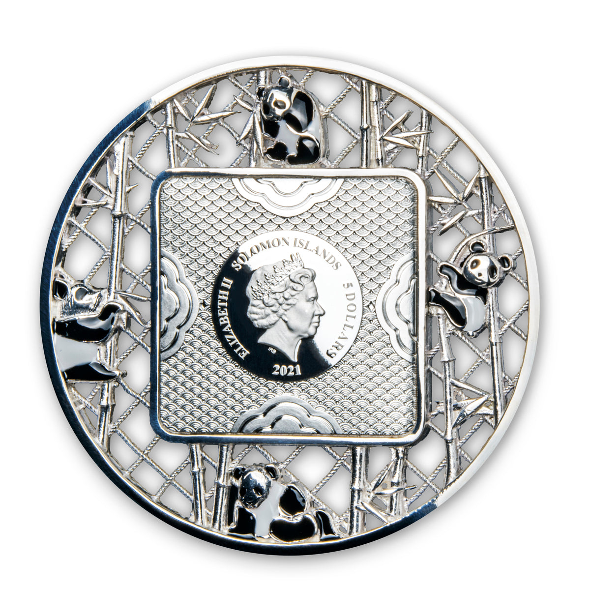2021 $5 Filigree Panda - Pure Silver Coin