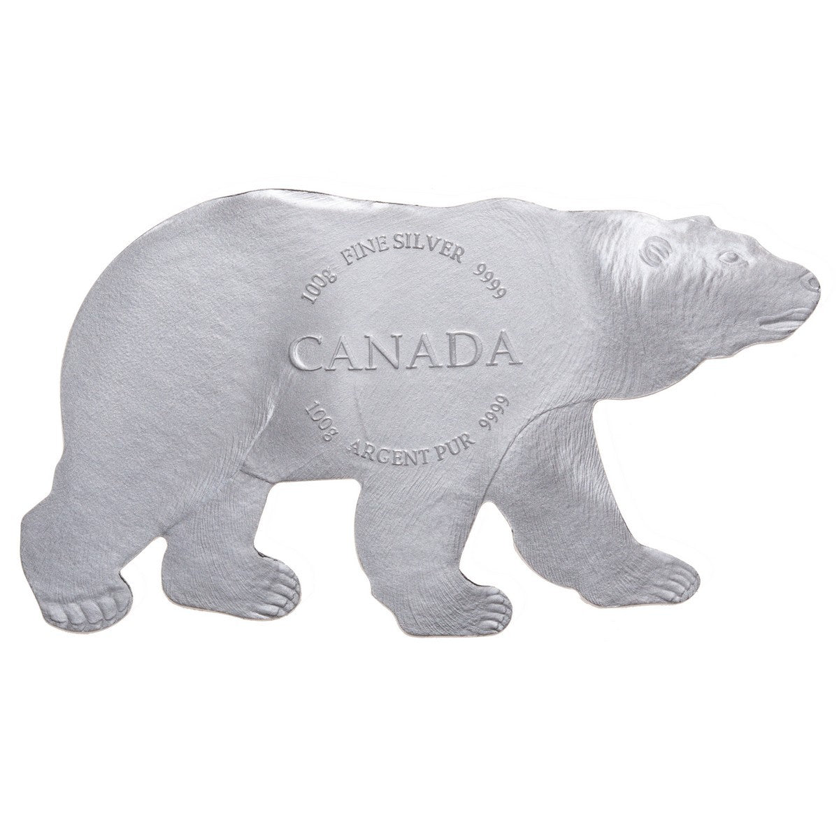 Real Shape Iconic Canada: Polar Bear - Pure Silver Piece