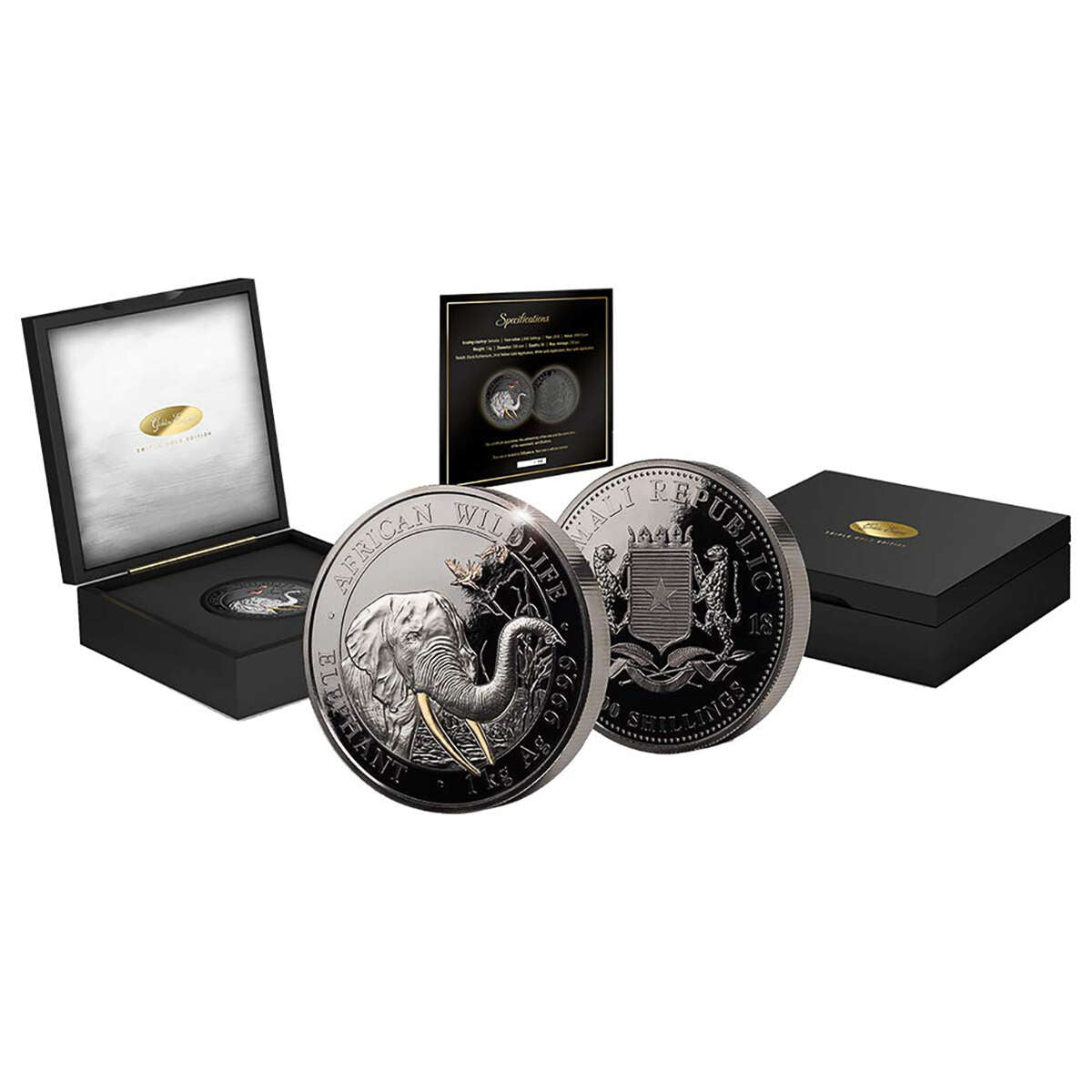 2018 2000 Schillings Golden Enigma: Somalia Elephant Kilo Coin