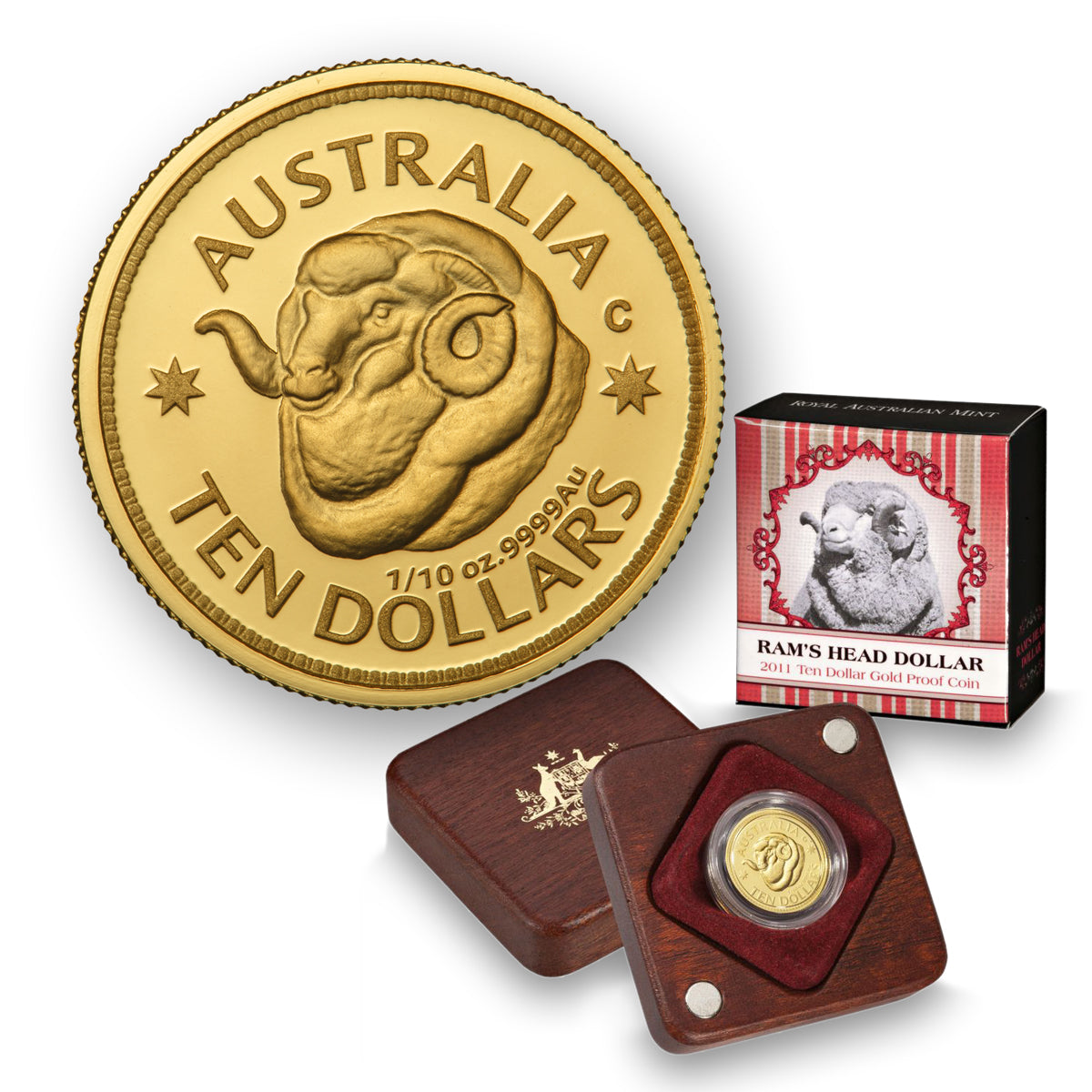 2011 $10 Ram's Head - Pure Gold Coin